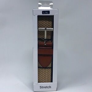 Dockers Fully Adjustable Stretch Fabric Braided Belt, Men's Size L/XL - Khaki